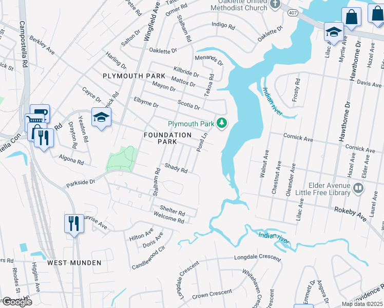 map of restaurants, bars, coffee shops, grocery stores, and more near 2004 Timber Lane in Chesapeake