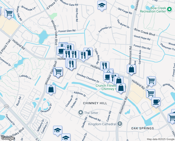 map of restaurants, bars, coffee shops, grocery stores, and more near 3628 Chase Court in Virginia Beach