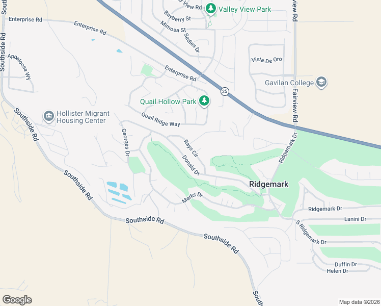 map of restaurants, bars, coffee shops, grocery stores, and more near 120 Rays Circle in Hollister
