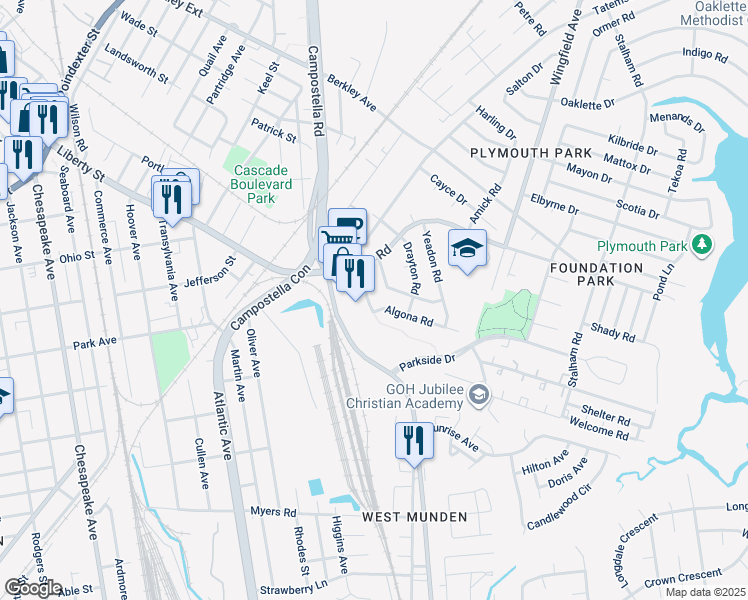 map of restaurants, bars, coffee shops, grocery stores, and more near 1213 Bethel Road in Chesapeake