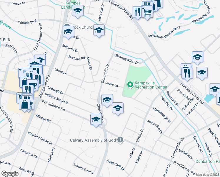 map of restaurants, bars, coffee shops, grocery stores, and more near 4908 Tropical Court in Virginia Beach