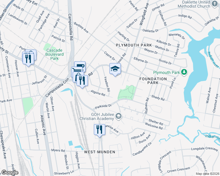 map of restaurants, bars, coffee shops, grocery stores, and more near 1305 Cleona Drive in Chesapeake