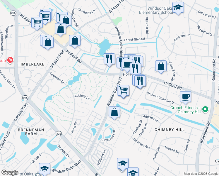 map of restaurants, bars, coffee shops, grocery stores, and more near 712 Promenade Place in Virginia Beach