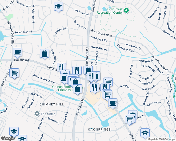 map of restaurants, bars, coffee shops, grocery stores, and more near 740 Virginia 411 in Virginia Beach