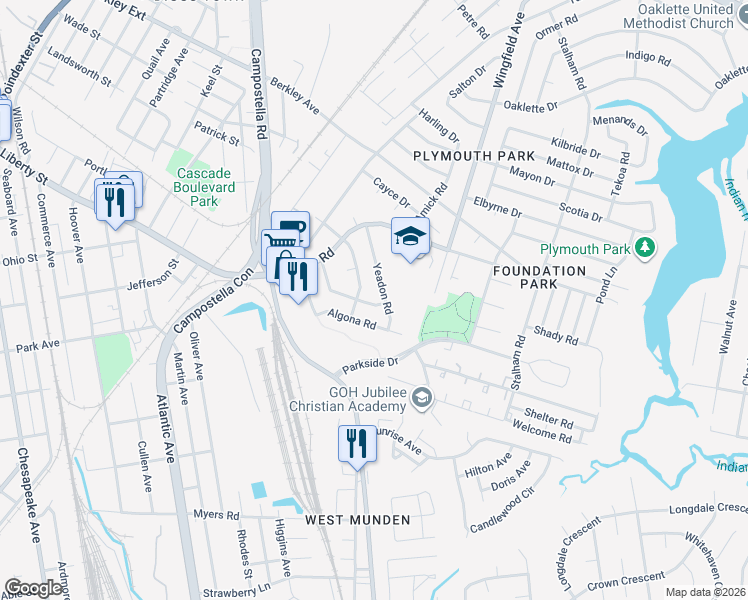 map of restaurants, bars, coffee shops, grocery stores, and more near 1305 Cleona Drive in Chesapeake