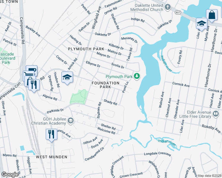 map of restaurants, bars, coffee shops, grocery stores, and more near 2000 Flower Lane in Chesapeake