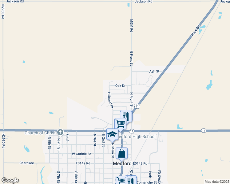 map of restaurants, bars, coffee shops, grocery stores, and more near 111 Kretchmar Drive in Medford