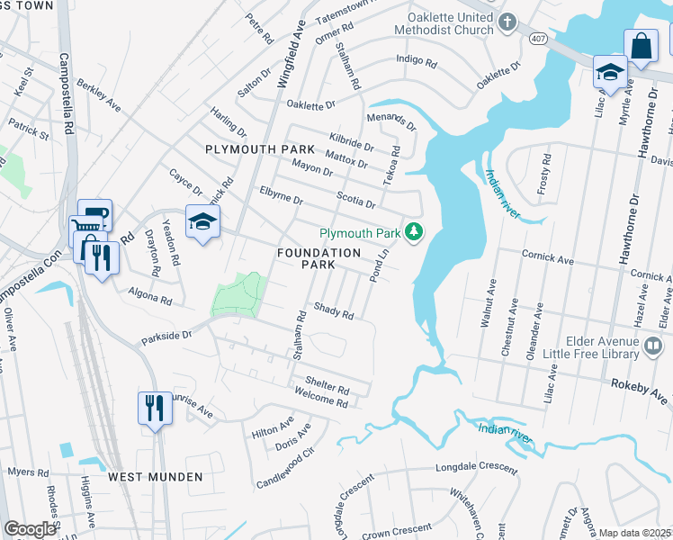 map of restaurants, bars, coffee shops, grocery stores, and more near 2008 Flower Lane in Chesapeake
