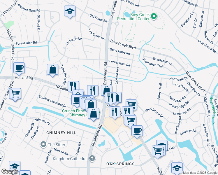map of restaurants, bars, coffee shops, grocery stores, and more near 723 Lincoln Avenue in Virginia Beach