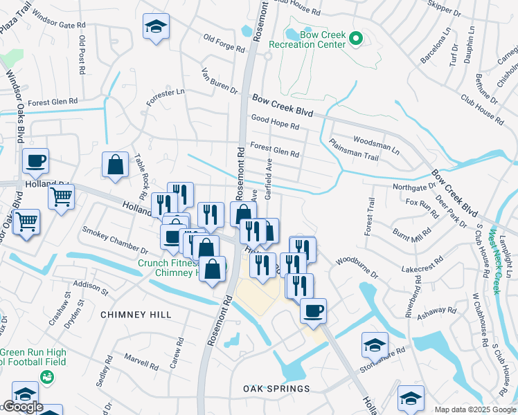 map of restaurants, bars, coffee shops, grocery stores, and more near 718 Lincoln Avenue in Virginia Beach