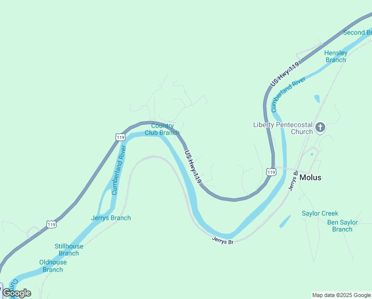 map of restaurants, bars, coffee shops, grocery stores, and more near 12674 U.S. 119 in Coldiron