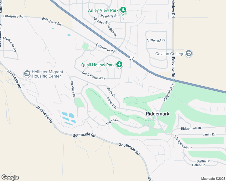 map of restaurants, bars, coffee shops, grocery stores, and more near 120 Rays Circle in Hollister