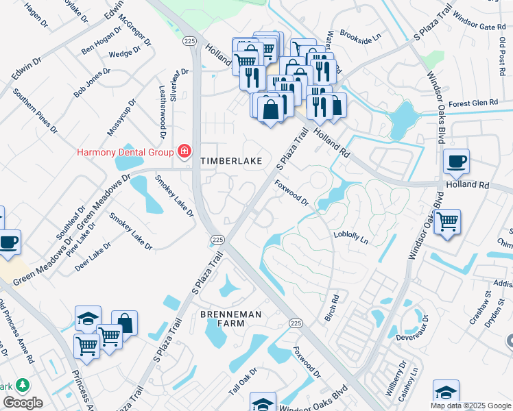 map of restaurants, bars, coffee shops, grocery stores, and more near 4325 Gadwall Place in Virginia Beach