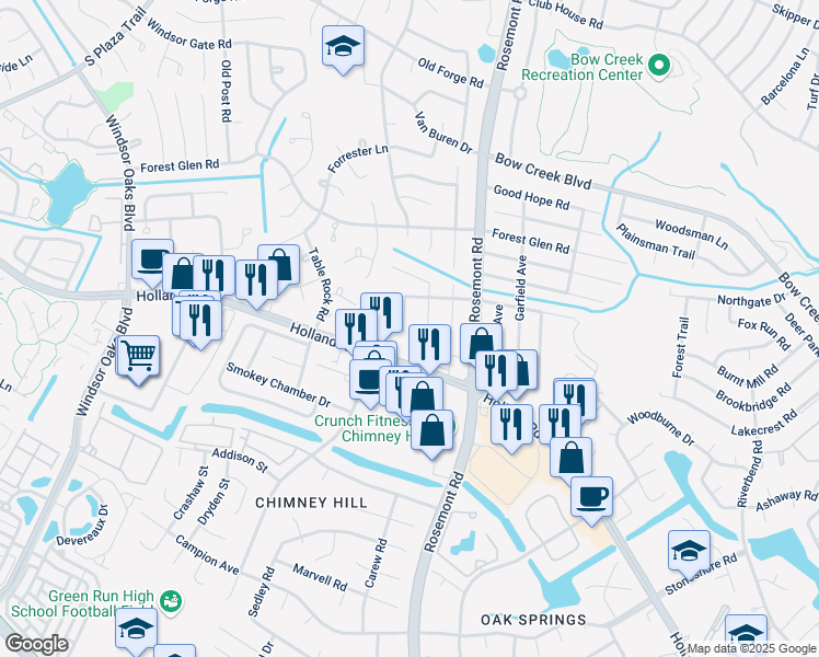map of restaurants, bars, coffee shops, grocery stores, and more near 726 Hayes Avenue in Virginia Beach