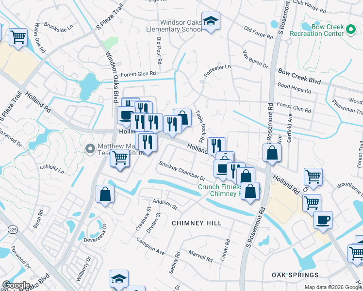 map of restaurants, bars, coffee shops, grocery stores, and more near 3620 Chase Court in Virginia Beach