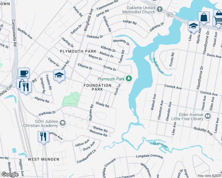 map of restaurants, bars, coffee shops, grocery stores, and more near 332 Keith Court in Chesapeake