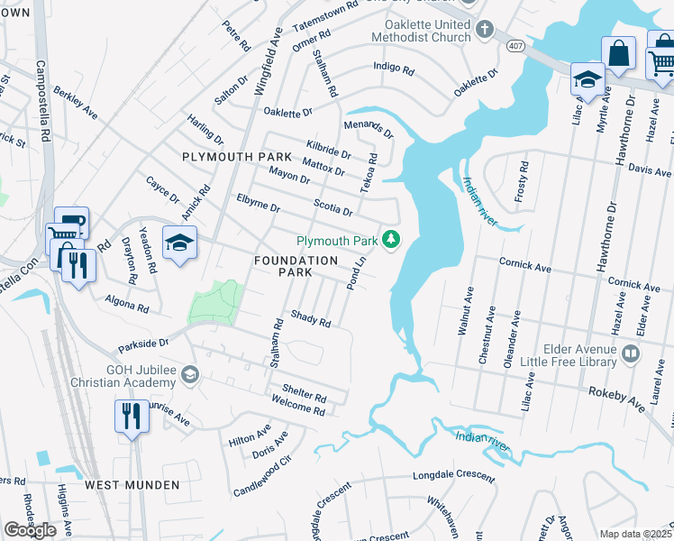 map of restaurants, bars, coffee shops, grocery stores, and more near 332 Keith Court in Chesapeake