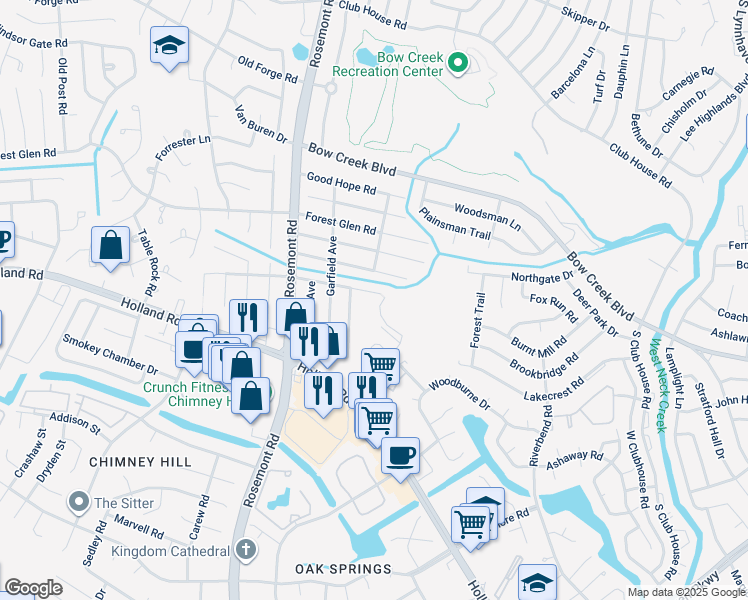 map of restaurants, bars, coffee shops, grocery stores, and more near 3475 Bancroft Drive in Virginia Beach