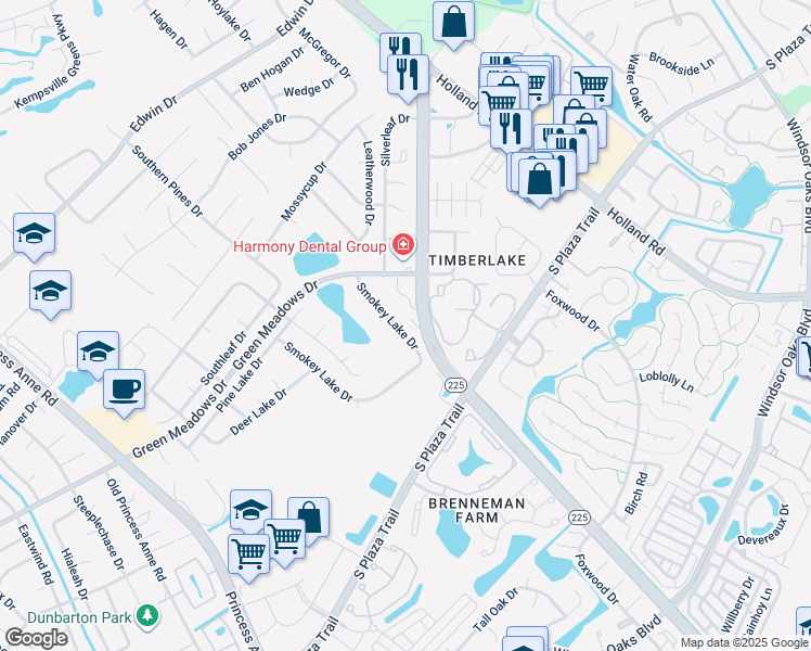 map of restaurants, bars, coffee shops, grocery stores, and more near 4061 Smokey Lake Drive in Virginia Beach