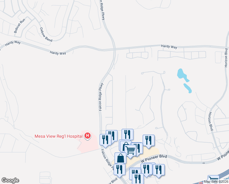 map of restaurants, bars, coffee shops, grocery stores, and more near 518 Long Iron Lane in Mesquite