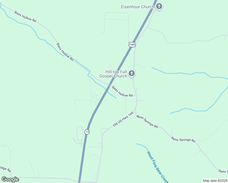 map of restaurants, bars, coffee shops, grocery stores, and more near 204 Bass Hollow Road in Galena