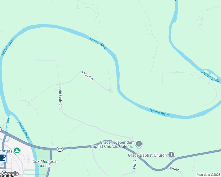 map of restaurants, bars, coffee shops, grocery stores, and more near 605 Baker Hole Road in Galena