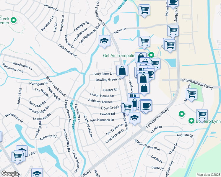 map of restaurants, bars, coffee shops, grocery stores, and more near 705 Bowling Green Court in Virginia Beach