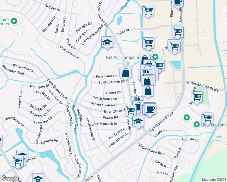 map of restaurants, bars, coffee shops, grocery stores, and more near 705 Bowling Green Court in Virginia Beach