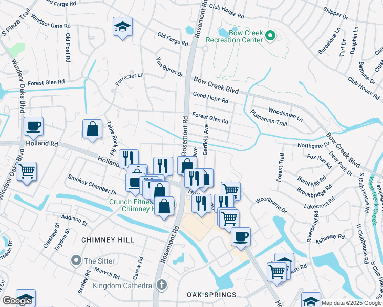 map of restaurants, bars, coffee shops, grocery stores, and more near 709 Lincoln Avenue in Virginia Beach
