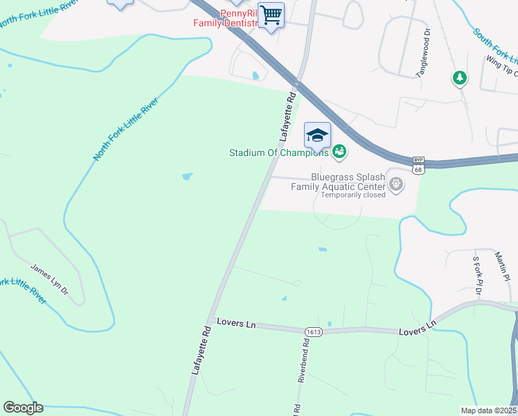 map of restaurants, bars, coffee shops, grocery stores, and more near 4496-4498 Lafayette Road in Hopkinsville