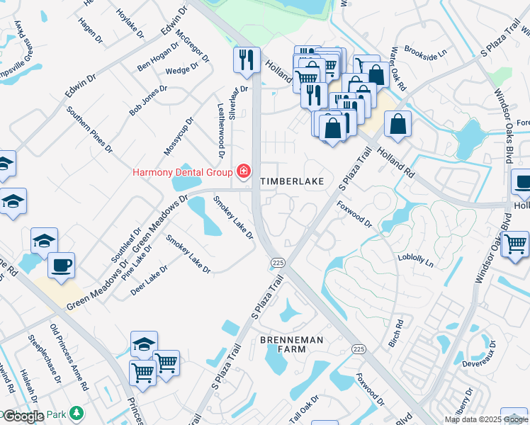 map of restaurants, bars, coffee shops, grocery stores, and more near 1500 Chase Arbor Common in Virginia Beach