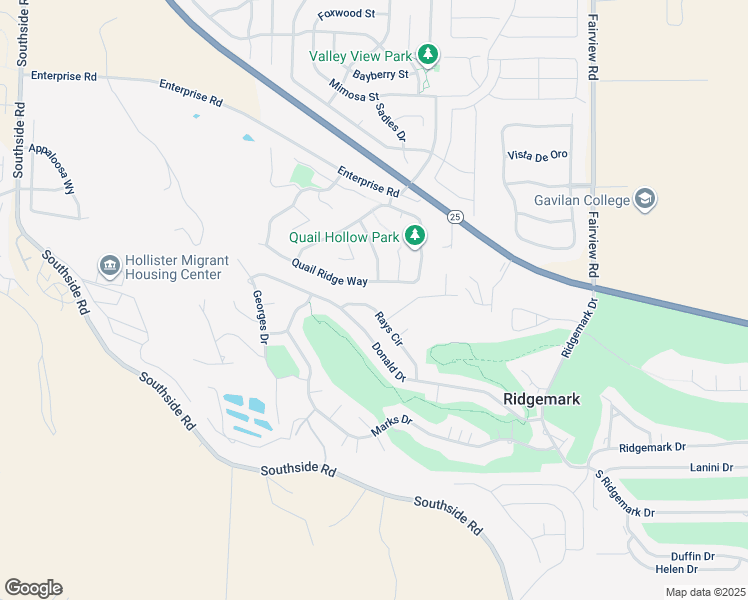 map of restaurants, bars, coffee shops, grocery stores, and more near 215 Rays Circle in Hollister