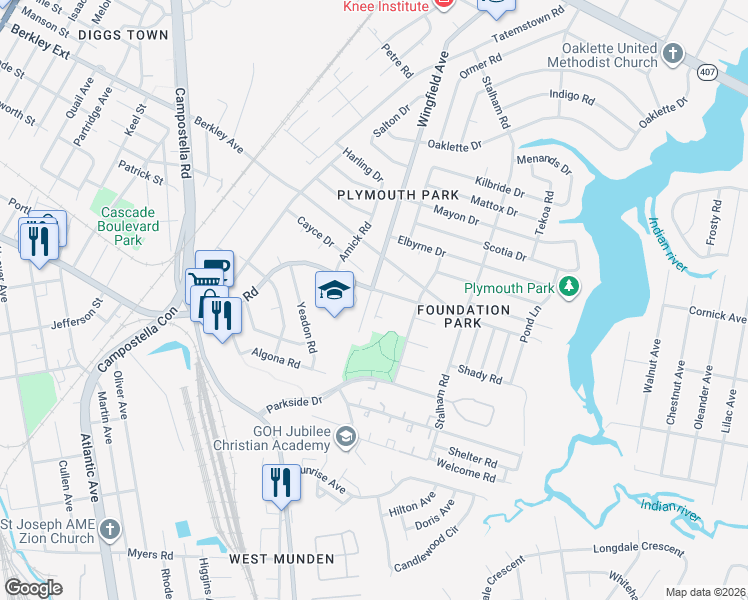 map of restaurants, bars, coffee shops, grocery stores, and more near 2002 Wingfield Avenue in Chesapeake