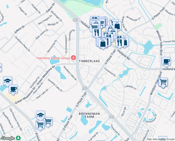 map of restaurants, bars, coffee shops, grocery stores, and more near 302 Chase Arbor Court in Virginia Beach