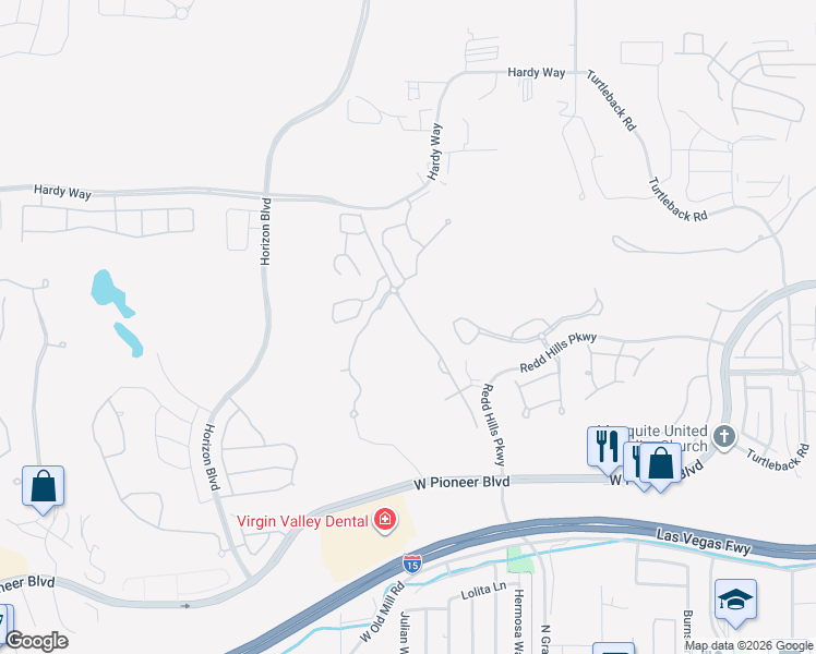 map of restaurants, bars, coffee shops, grocery stores, and more near 565 Greens Way in Mesquite