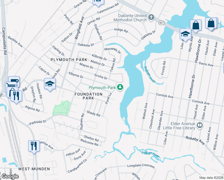 map of restaurants, bars, coffee shops, grocery stores, and more near 702 Pond Lane in Chesapeake