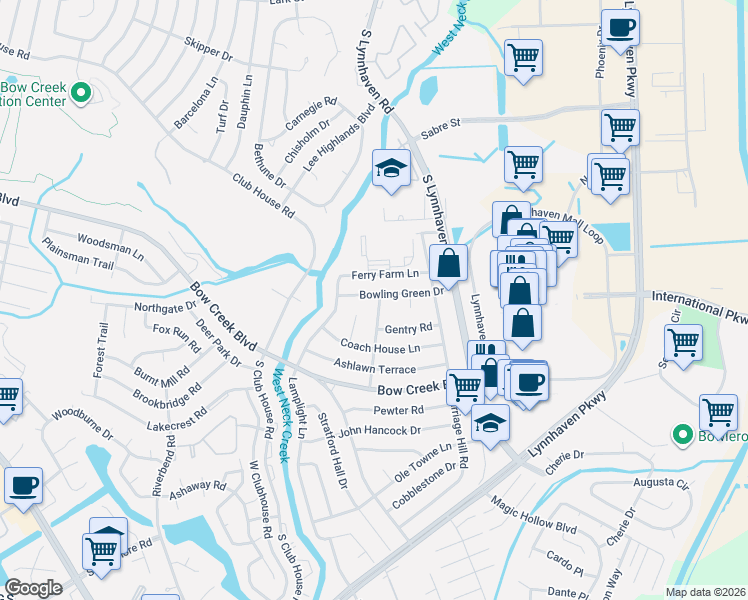 map of restaurants, bars, coffee shops, grocery stores, and more near 709 Burgesses Lane in Virginia Beach