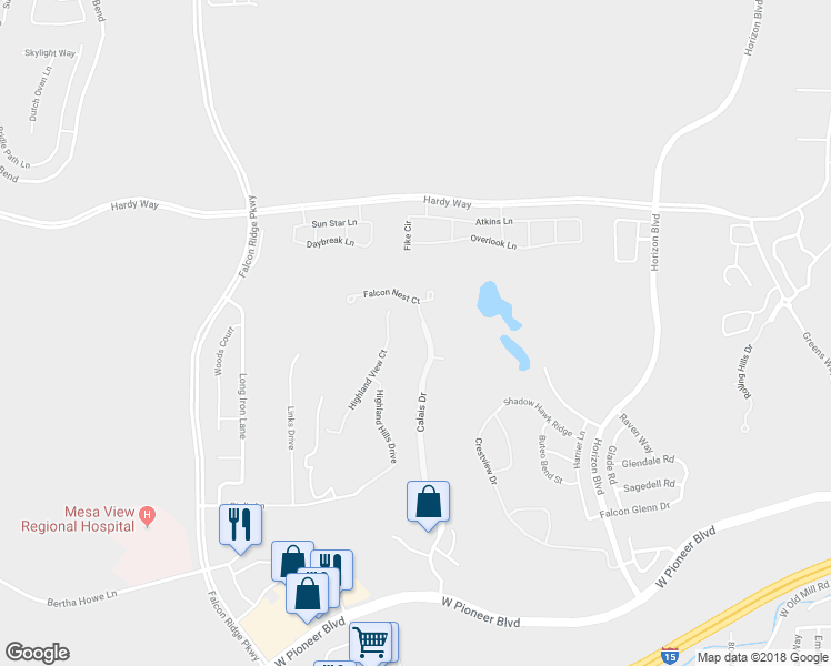 map of restaurants, bars, coffee shops, grocery stores, and more near 541 Calais Drive in Mesquite