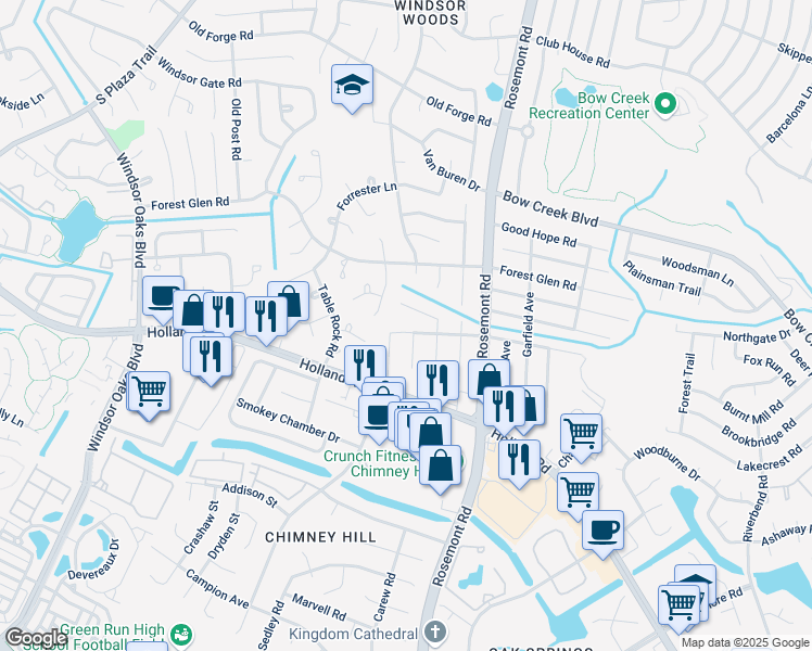 map of restaurants, bars, coffee shops, grocery stores, and more near 3713 Bancroft Drive in Virginia Beach