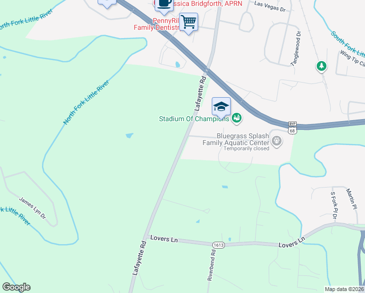 map of restaurants, bars, coffee shops, grocery stores, and more near 4496-4498 Lafayette Road in Hopkinsville