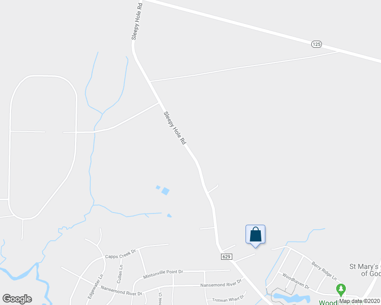 map of restaurants, bars, coffee shops, grocery stores, and more near Sleepy Hole Road in Suffolk
