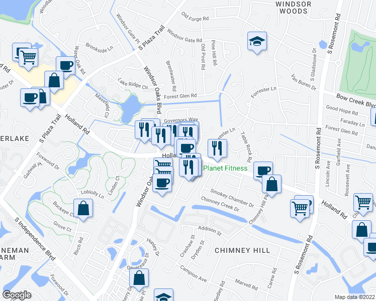 map of restaurants, bars, coffee shops, grocery stores, and more near 3884 Holland Road in Virginia Beach