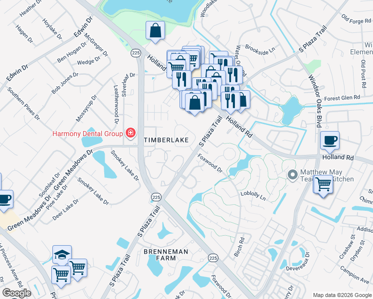 map of restaurants, bars, coffee shops, grocery stores, and more near 1542 Lord Tennyson Arch in Virginia Beach