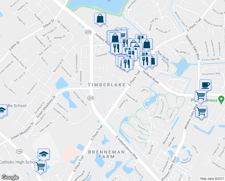 map of restaurants, bars, coffee shops, grocery stores, and more near 1542 Lord Tennyson Arch in Virginia Beach