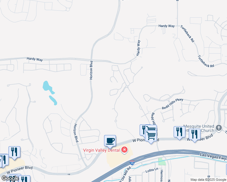 map of restaurants, bars, coffee shops, grocery stores, and more near 780 Villa La Paz Drive in Mesquite