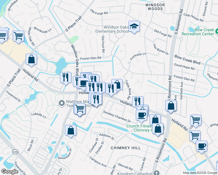 map of restaurants, bars, coffee shops, grocery stores, and more near 3753 Kingsmill Walk in Virginia Beach