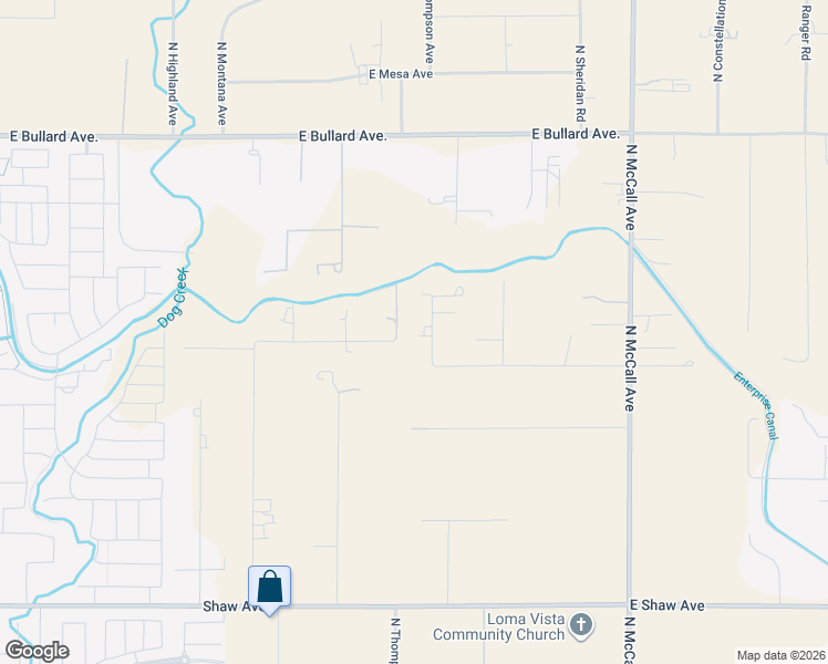 map of restaurants, bars, coffee shops, grocery stores, and more near 5603 North Thompson Avenue in Clovis