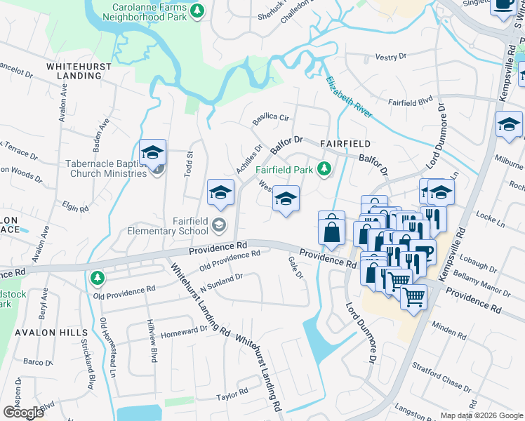 map of restaurants, bars, coffee shops, grocery stores, and more near 740 Largo Drive in Virginia Beach