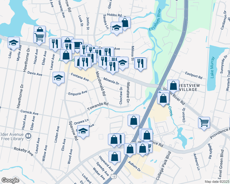 map of restaurants, bars, coffee shops, grocery stores, and more near 1016 Emporia Avenue in Virginia Beach
