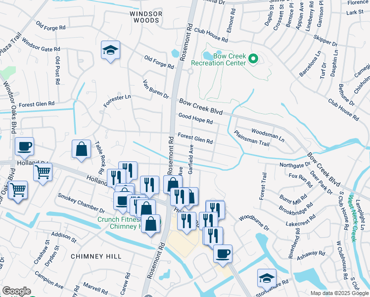 map of restaurants, bars, coffee shops, grocery stores, and more near 3548 Dana Lane in Virginia Beach